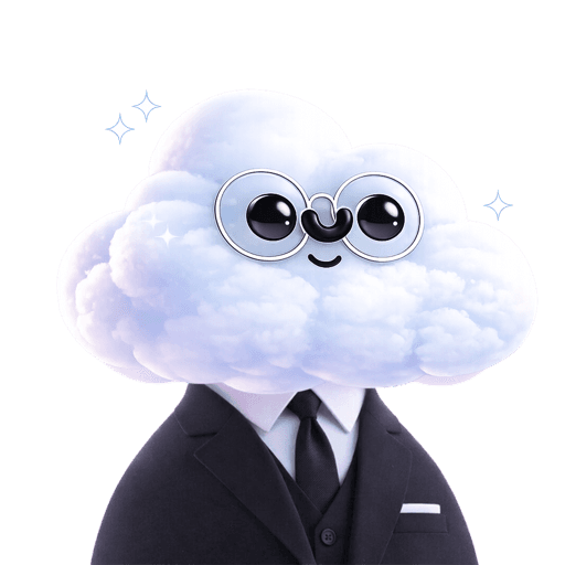 Cloudy en costume — mascotte MARKETIA